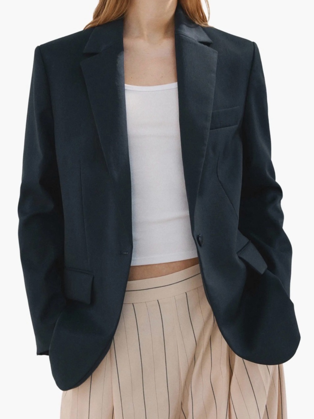 Mango Notch Lapel Blazer Navy Size 2 NWT